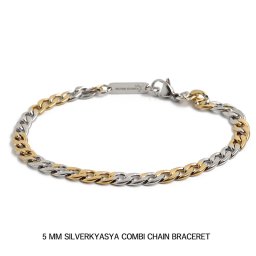 ステンレス 細身 チェーンブレスレット ゴールド シルバー コンビチェーンブレスレット メンズ レディース 男女兼用 18cm 20cm 男性 女性