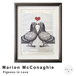 Marion McConaghie（マリオン マコネギー） Pigeons in Love アートポスター（フレーム付き）