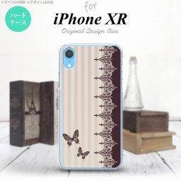 iPhoneXR iPhone XR スマホケース ハードケース バタフライ 蝶 レース 茶 メンズ レディース nk-ipxr-1284
