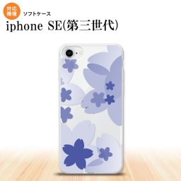 iPhoneSE 3 iPhoneSE 3 スマホケース ソフトケース 花柄 サクラ A 青 メンズ レディース nk-ise3-tp054