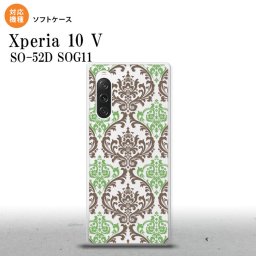 Xperia10V Xperia10V スマホケース 背面ケースソフトケース ダマスク A クリア 茶 緑 2023年 7月発売 nk-xp105-tp459