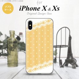 【iPhoneX】【スマホケース/スマホカバー】【アイフォンX】iPhoneX スマホケース カバー アイフォンX ドット・レースB 黄 nk-ipx-tp1613【メール便送料無料】