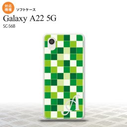 SC-56B Galaxy A22 スマホケース ソフトケース スクエア モザイク 緑 +アルファベット メンズ レディース nk-a22-tp1022i