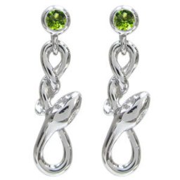 プラチナ・ペリドット・ピアス・ヘビ・蛇・へび・ピアス