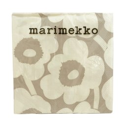 マリメッコ marimekko ペーパーナプキン 紙ナプキン ランチサイズ ihr 20枚 552658 ウニッコ UNIKKO linen cream グレーベージュ系+オフホワイト 北欧