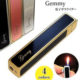 ガスライター レディース スリム Gemmy おしゃれ ガス注入式 ブラック シルバー ピンク ゴールド ホワイト スライド着火式 可愛い ジェミー 女性 コンパクト ギフト プレゼント