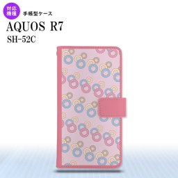 SH-52C AQUOS R7 手帳型スマホケース カバー 丸 ピンク  nk-004s-r7-dr1664