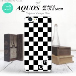 【SH04H】【スマホケース/スマホカバー】【アクオス ゼータ】SH04H スマホケース AQUOS ZETA ケース アクオス ゼータ イニシャル スクエア 黒×白 nk-sh04h-131ini【メール便送料無料】