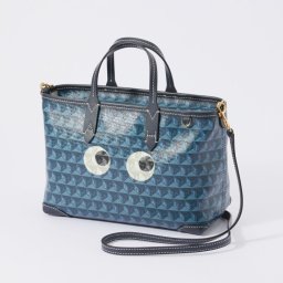 アニヤ ハインドマーチ ANYA HINDMARCH 5050925 169721 トートバッグ I am a Plastic Bag Tote XS Eyes in Recycled Canvas with Smooth Eco Leather レディース トート XS アイズ レザー プレゼント 記念 お出かけ ギフト アイ アム ア プラスチックバッグ インク ブルー