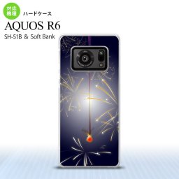 SH-51B AQUOS R6 AQUOS R6 スマホケース ハードケース 花火 線香花火 紺 メンズ レディース nk-r6-322