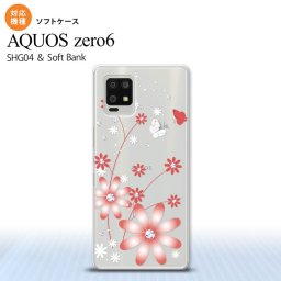 SHG04 SHG04 ZERO6 AQUOS zero6 スマホケース ソフトケース 花柄 ガーベラ 透明 赤 メンズ レディース nk-zero6-tp072