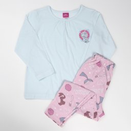 Tタイプで部屋着としても可愛いアリエルの絵柄♪子どもパジャマ【春・秋物】ディズニー女児　アリエル Tタイプ パジャマ 天竺 長袖・長ズボン キッズパジャマ　女の子　110cm～130cm ナイトウェア