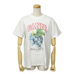 ガニー GANNI トップス Tシャツ カットソー ロゴ ウィメンズ 半袖 トップス T4230-135 レディース ホワイト 海外正規品