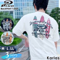 PIKO ピコ Tシャツ メンズ 半袖 バックプリント サーフブランド スポーツ 無地 綿100% コットン 夏 Karlas 敬老の日 プレゼント ギフト