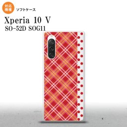 Xperia10V Xperia10V スマホケース 背面ケースソフトケース タータン ドット 赤 2023年 7月発売 nk-xp105-tp1531