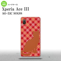 SO-53C SOG08 ワイモバイル Xperia Ace III スマホケース 背面ケース ハードケース 猫 チェック A 赤 2022年 6月発売 nk-so53c-951