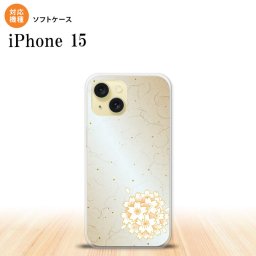 iPhone15 iPhone15 スマホケース 背面ケースソフトケース 和柄 サクラ 黄 2023年 9月発売 nk-i15-tp1272