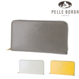 ペレボルサ 財布 長財布 コンパクト 薄マチ 本革 PELLE BORSA ミナト ラウンドコンパクト長財布 203506 レディース 送料無料 誕生日プレゼント ギフト ラッピング無料 【正規代理店】