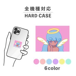 スマホケース おしゃれ 韓国 可愛い iPhone15 iPhone14 なんでも対応 iPhoneSE Google Pixel エクスペリア ギャラクシー 背面型 おもしろい 天使 エンジェル 女の子 イラスト 手書き パステルカラー サブカル シュール