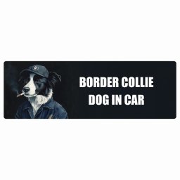 名入れ可 Border Collie ボーダーコリー カーステッカー シール 犬 作業服 ちょい悪 15x5cm 長方形 防水 屋外 屋内 ドッグオンボード デカール