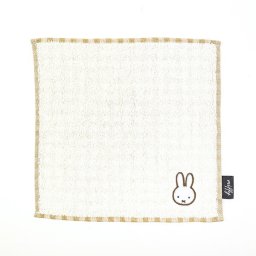 ミッフィー miffy ガーゼギンガムハンカチ (ベージュ) ベビー