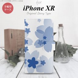 iPhoneXR iPhone XR 手帳型スマホケース カバー 花柄 サクラ 青  nk-004s-ipxr-dr054