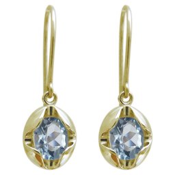 オーバル アクアマリンピアス 10金 一粒 シンプル ピアス