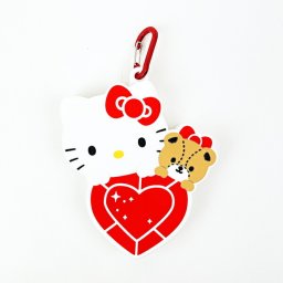 サンリオ ハローキティ＆タイニーチャム はあとぎゅっ カラビナ付シリコンポーチ Sanrio