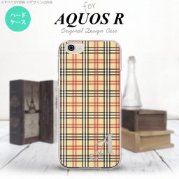 【SH03J】【スマホケース/スマホカバー】【アクオス R】SH03J スマホケース AQUOS R ケース アクオス R イニシャル チェックB ベージュ×赤 nk-sh03j-446ini【メール便送料無料】
