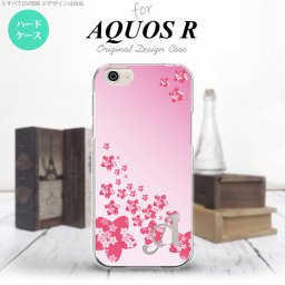 【SH03J】【スマホケース/スマホカバー】【アクオス R】SH03J スマホケース AQUOS R ケース アクオス R イニシャル 花柄・サクラ（B） ピンク nk-sh03j-184ini【メール便送料無料】