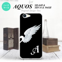 【SHV34】【スマホケース/スマホカバー】【アクオス セリエ】SHV34 スマホケース AQUOS SERIE ケース アクオス セリエ イニシャル 翼(ペア) 黒(右) nk-shv34-789ini【メール便送料無料】