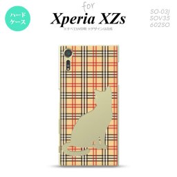 SO03J スマホケース Xperia XZs SO-03J カバー エクスペリア XZs 猫 チェック赤茶B nk-so03j-954【Xperia XZs SO-03J エクスペリア XZs  スマホケース スマホカバー】【メール便送料無料】