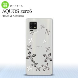SHG04 SHG04 ZERO6 AQUOS zero6 スマホケース ハードケース 花柄 カット グレー メンズ レディース nk-zero6-075
