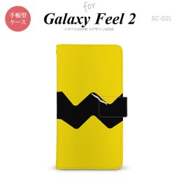 Galaxy Feel 2 手帳型 スマホ ケース カバー ギャラクシー イラストデザイン（A） 黄×黒【ギャラクシー フィール 2,Galaxy,Feel,2,docomo,ドコモ,メール便 送料無料】