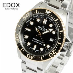 EDOX エドックス ネプチュニアン グランデ リザーブ デイト オートマティック 自動巻き 腕時計 ダイバーズ ウォッチ メンズ 42mm ブラック スイス製 80801-3NRM-NIR
