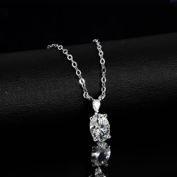 ネックレス レディース モアサナイト ホワイト ブルー シルバー925 シルバー 1ct kj109