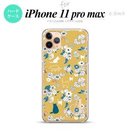 iPhone11ProMax iPhone11pro max スマホケース ハードケース 猫 花 黄 +アルファベット メンズ レディース nk-i11pm-1721i