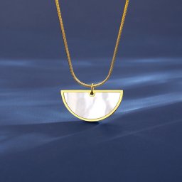 ネックレス レディース 貝パール ホワイト ステンレス イエローゴールド tn21102313