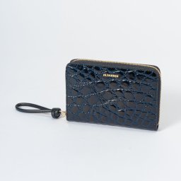 ジルサンダー JIL SANDER J07UI0006 P4852 二つ折り財布 レディース 財布 ミニ財布 コンパクト財布 レザー ウォレット ロゴ入り 小銭入れ ブランド プレゼント ギフト 贈り物 シンプル 誕生日 記念 お祝い ラウンドファスナー ダークブルー