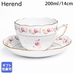 ヘレンド HEREND ティーカップ&ソーサー 200ml 薔薇の花飾り ローズガーランド 手描き 兼用カップ（ティー・コーヒー）730000 RGS 007300-00-RGS 洋食器 キッチン 陶器 食卓 送別会 誕生日 お中元 結婚祝い 結婚式 高級【スペシャルラッピング660円(別売り)】 父の日 母の日 成人祝い