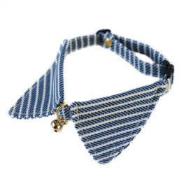 猫 首輪 襟 エリ  安全 セーフティバックル付 デニム 猫用首輪 かわいい おしゃれ コットン ハゲない 【 猫雑貨招福 】