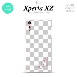 【SO01J】【スマホケース/スマホカバー】【エクスペリア XZ 】SO01J スマホケース XPERIA XZ ケース エクスペリア XZ  イニシャル スクエア 白×グレー nk-so01j-134ini【メール便送料無料】