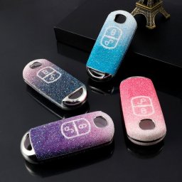 マツダ専用 エクスタシーダイヤモンド TYPE A 2ボタン式 TPUソフト スマートキーケース 各色デミオ ロードスター CX-3 CX-5 CX-8 アテンザ プレマシー ビアンテ キーレス 父の日 母の日 誕生日プレゼント キーホルダー キーリング MAZDA