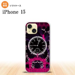iPhone15 iPhone15 スマホケース 背面ケースソフトケース 時計 妖精 黒 赤 2023年 9月発売 nk-i15-tp1251