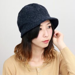 キャスクロッシェ ハット 帽子 レディース 秋冬 チューリップハット レディースファッション グランモヘア エリートシャポー ミセスハット 日本製 40代 50代 60代 紺 ネイビー 母の日 プレゼント ギフト 祖母 贈り物