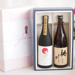 実りの秋の贈り物 贅沢な日本酒感謝ボックス2本セット(桃川純米(青森) 金鯱大吟醸(愛知)) 720ml×2本