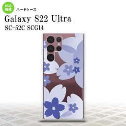 SC-52C SCG14 Galaxy S22 Ultra スマホケース 背面ケース ハードケース 花柄 サクラ B 青 メンズ レディース nk-s22ul-059