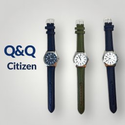 シチズン 腕時計 メンズ レディース カジュアルウォッチ 収納ケース付き 見やすい 軽い シンプル アナログ クオーツ ビジネス カジュアル グリーン ネイビー ナイロン×レザーベルト ブランド 時計 プレゼント ギフト 成人 卒業 入学