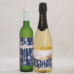 梅酒特集2本セット(京都フルーツ白梅スパークリングワインやや甘口(京都) 京都青谷梅わいん(京都)) 750ml×1本 500ml×1本