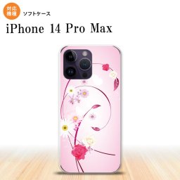 iPhone14 ProMax iPhone14 Pro Max スマホケース 背面ケースソフトケース 花柄 ミックス A ピンク 2022年 9月発売 nk-i14pm-tp273